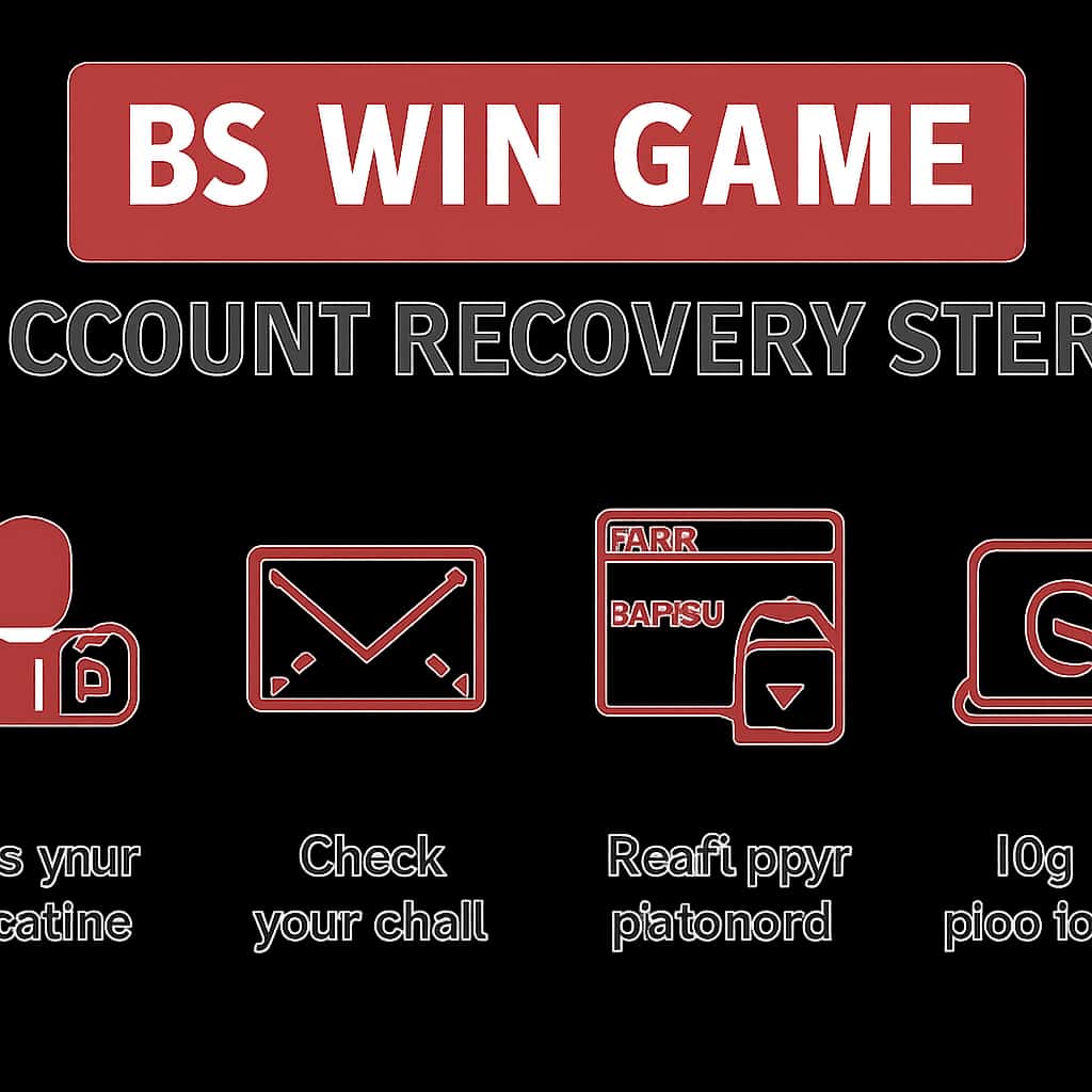 Educational diagram for BS Win Game Account Recovery Steps.