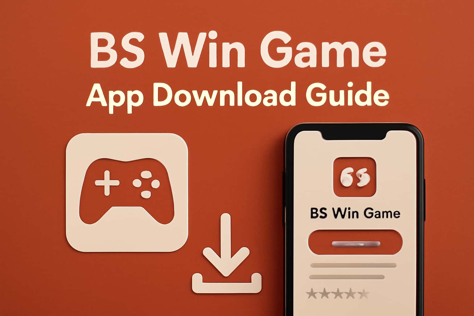 An illustration depicting the BS Win Game app download process with a tech-inspired background.