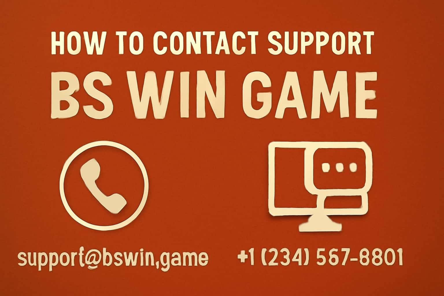 An informational visual guide related to BS Win Game support services.