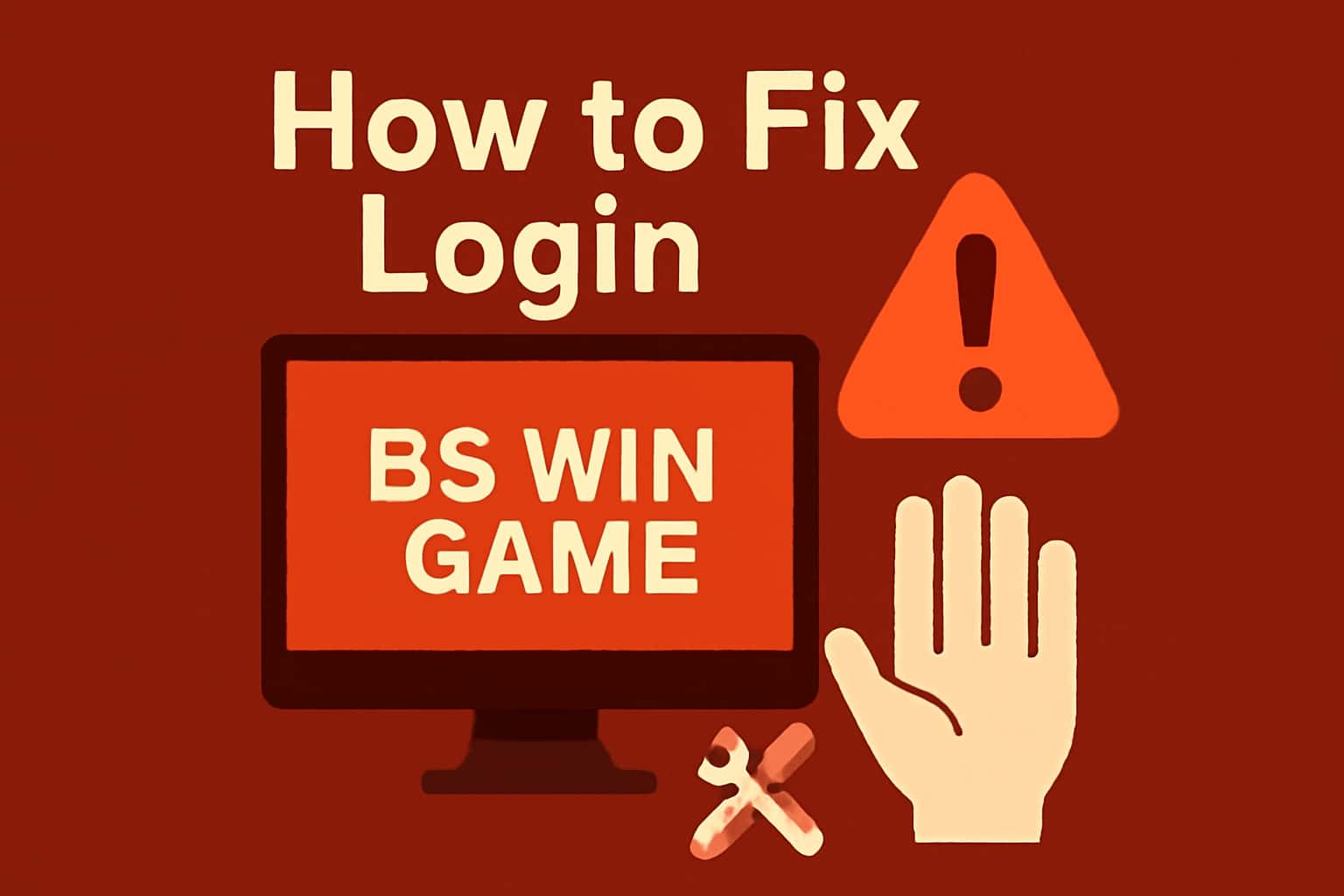 An informative visual representation of fixing login issues related to BS Win Game.