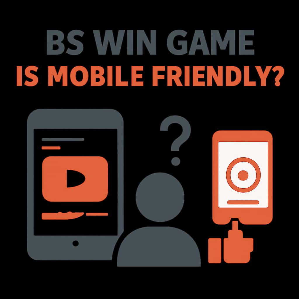 An educational diagram showing the features of BS Win Game on mobile devices.